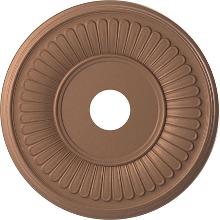 Ekena Millwork Berkshire Thermoformed PVC Ceiling Medallion Fits Canopies up to 8 3/8-in., Aged Copper CMP19BECAC